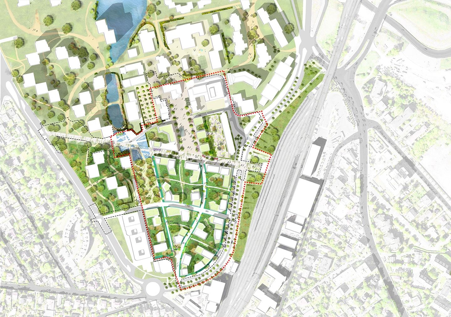 Projet renouvellement urbain Boissy-Saint-Leger plan de masse